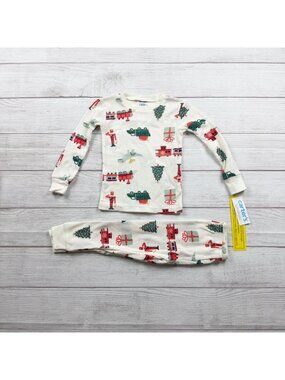 Carter’s Toddler Holiday Pajama Set Christmas Train Print NWT 2T